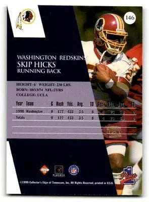 1999 Collector’s Edge First Place #146 Skip Hicks Gold Ingot - Football Card Single