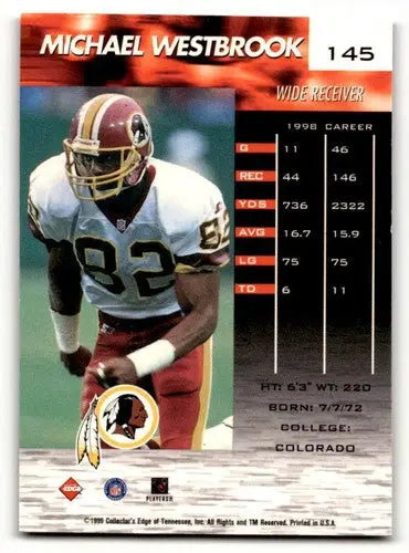 Vintage Michael Westbrook football card from 1999 Collector’s Edge Fury with original gloss