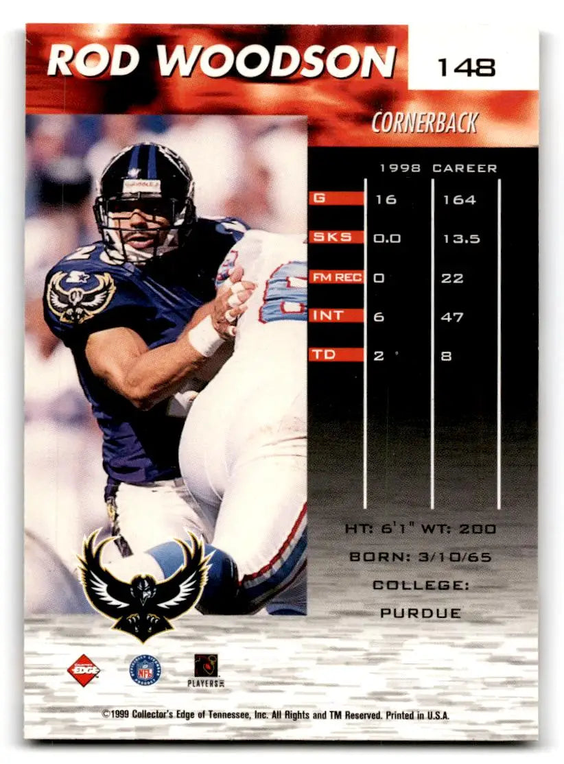 1999 Collector’s Edge Fury #148 Rod Woodson - Football Card Single