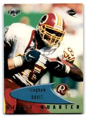 Football player in action from 1999 Collector’s Edge Odyssey featuring Stephen Davis