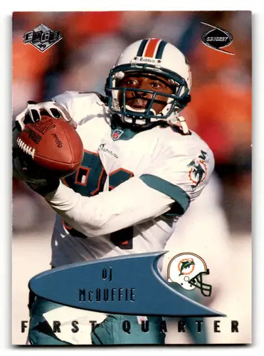 Vintage football trading card featuring O.J. McDuffie Miami Dolphins 1999 Collector’s Edge Odyssey