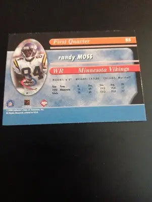 1999 Collector’s Edge Odyssey - Randy Moss #85. Vikings. NRMT+ - Football Card Single
