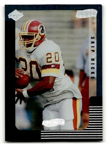 Original gloss Football trading card featuring Skip Hicks in white and burgundy uniform