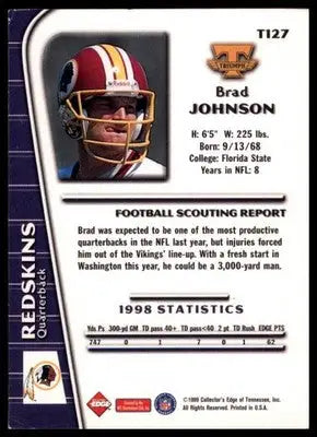 1999 Collector’s Edge Triumph Brad Johnson T127 Tampa Bay Buccaneers