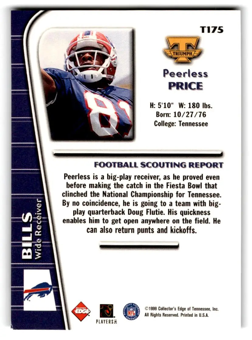 1999 Collector’s Edge Triumph #T175 Peerless Price - Football Card Single