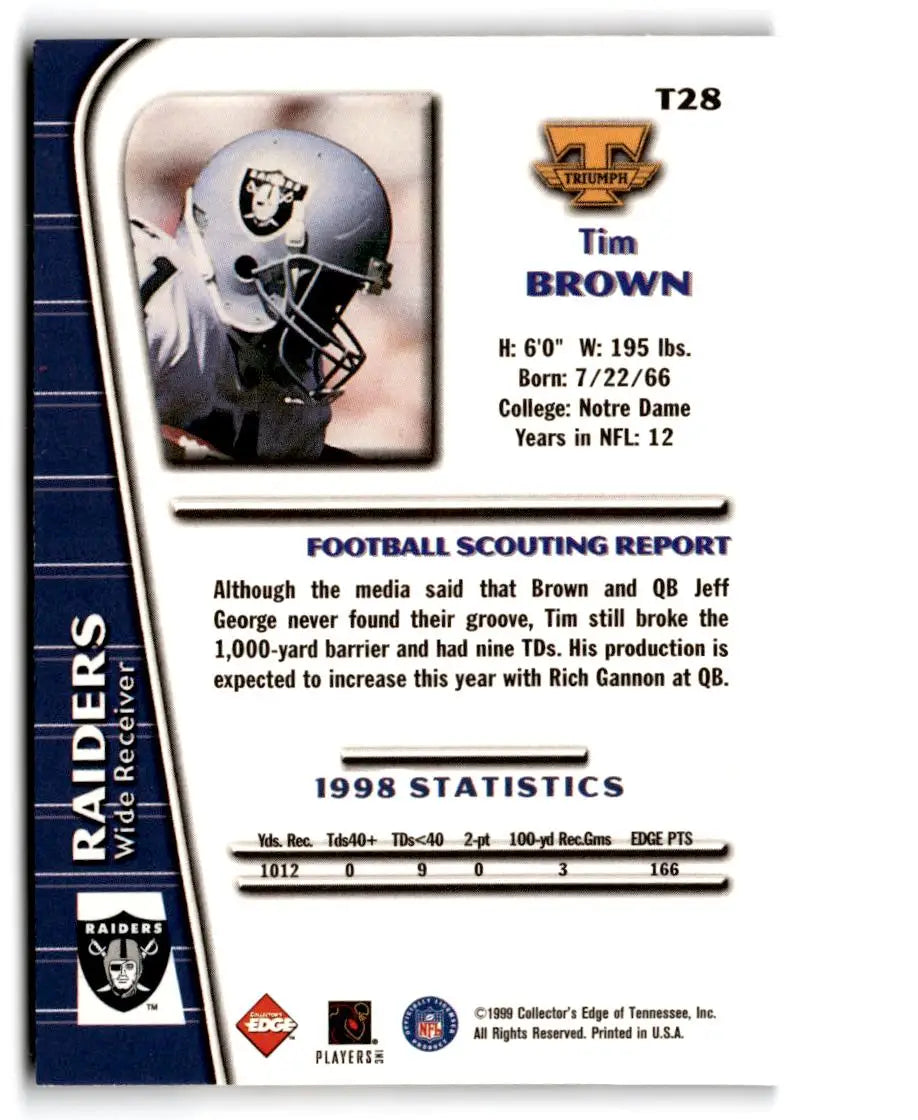 1999 Collector’s Edge Triumph #T28 Tim Brown - Football Card Single
