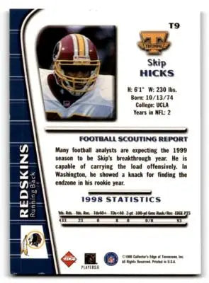 Skip Hicks football card from 1999 Collector’s Edge Triumph series
