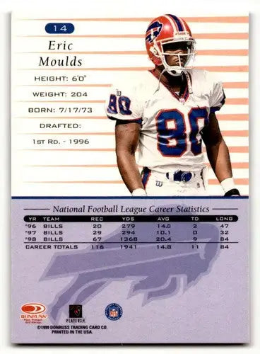 1999 Donruss #14 Eric Moulds Buffalo Bills Football Cards EX/NM ID:61800 - Football Card Single