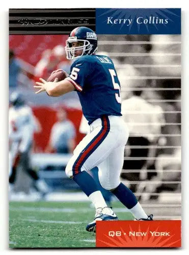 Kerry Collins Giants football card from 1999 Donruss series, excellent Giants football cards collection