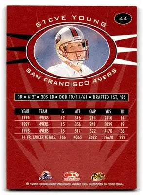1999 Donruss Football Preferred QBC Steve Young #44 San Francisco 49ers - Football Card Single