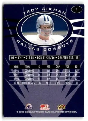 1999 Donruss Preferred QBC #1 Troy Aikman - Football Card Single