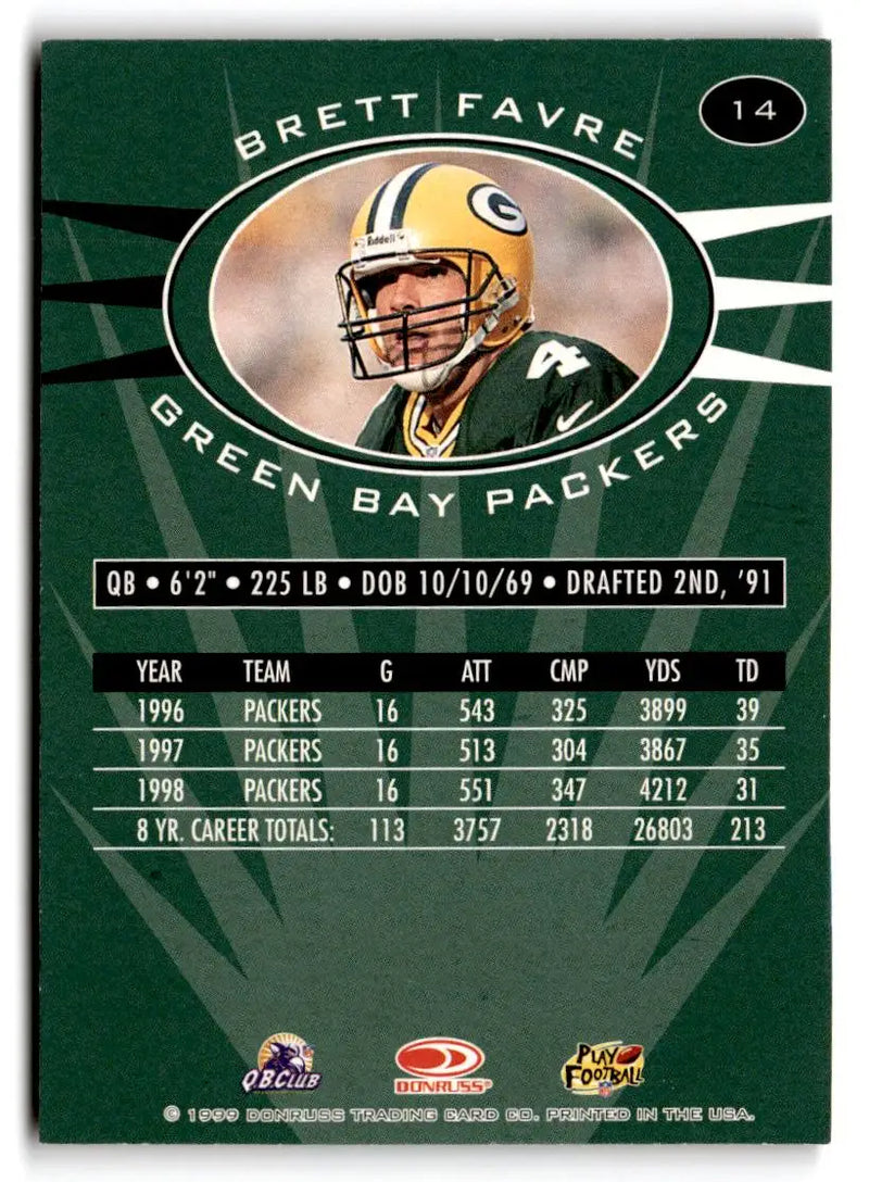 1999 Donruss Preferred QBC #14 Brett Favre - Football Card Single