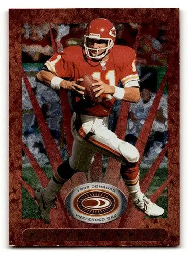 Original gloss football trading card of Elvis Grbac Kansas City Chiefs from Donruss Preferred QBC