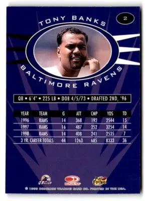 1999 Donruss Preferred QBC #2 Tony Banks - Football Card Single