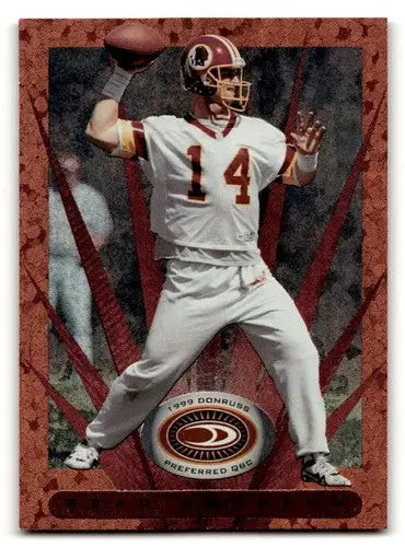 Original gloss football player card of Brad Johnson Washington Redskins jersey ID61079