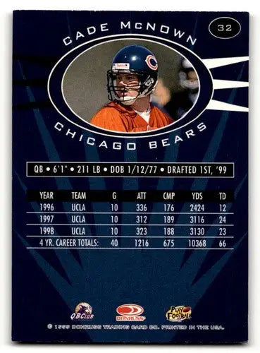 Original gloss Cade McNown football card from Donruss Preferred QBC series