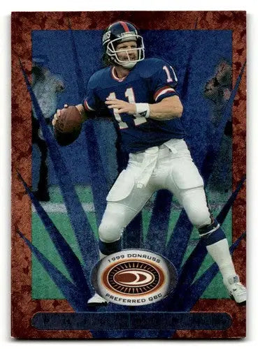 Original gloss of 1999 Donruss Preferred QBC Phil Simms football trading card