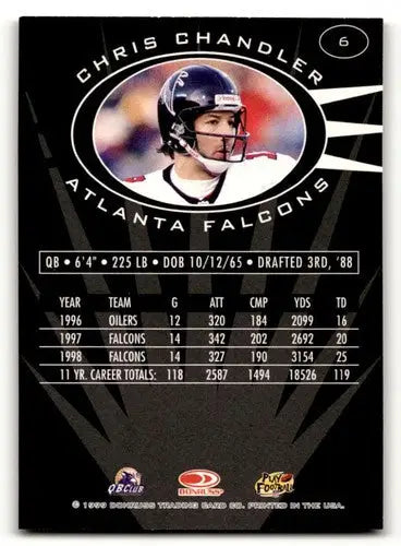 Original gloss Donruss Preferred QBC Chris Chandler football card Atlanta Falcons