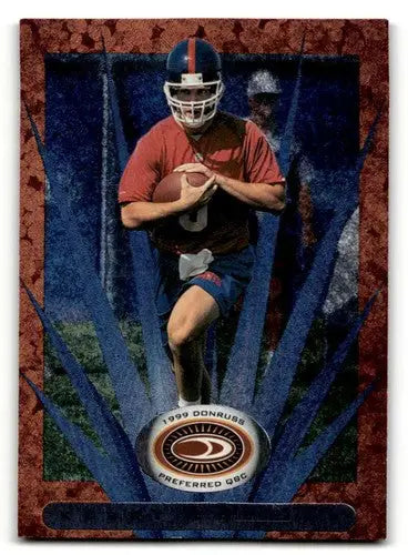 Original gloss football trading card from Donruss Preferred QBC featuring Kerry Collins New York Giants