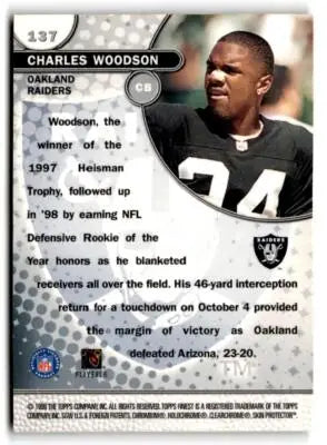 1999 Finest #137 Charles Woodson - Football Card Single