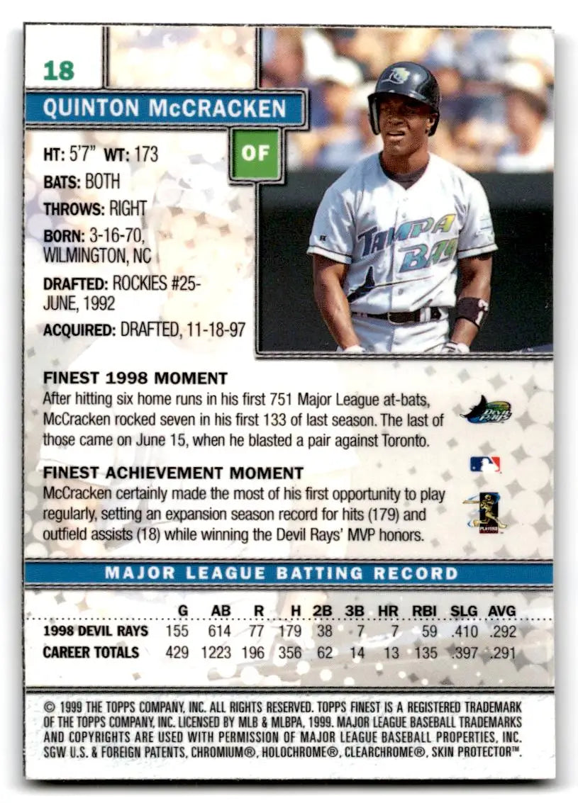 1999 Finest #18 Quinton McCracken - Baseball Card Single
