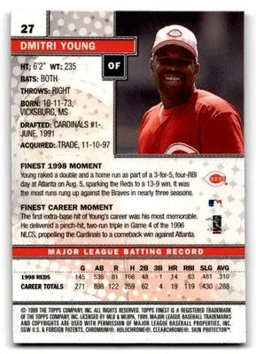 1999 Finest #27 Dmitri Young - Baseball Card Single