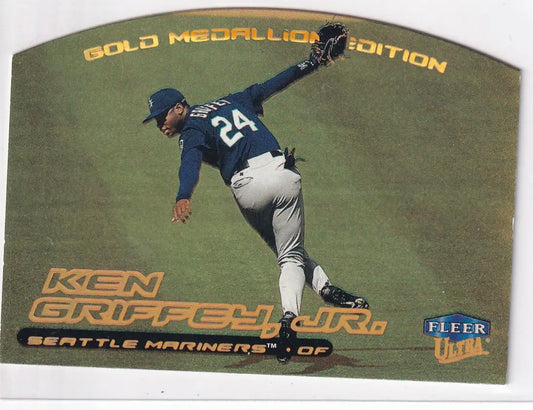 1999 FLEER #100G KEN GRIFFEY JR GOLD MEDALLION DIE CUT- SEATTLE MARINERS - Baseball Card Single