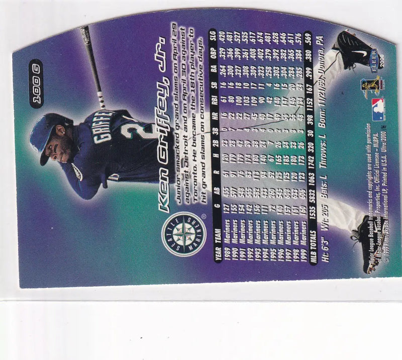 1999 FLEER #100G KEN GRIFFEY JR GOLD MEDALLION DIE CUT- SEATTLE MARINERS