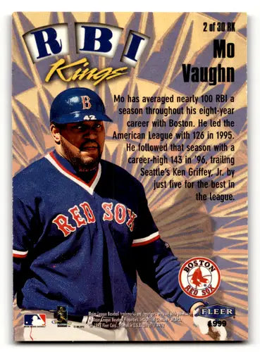 Original gloss Mo Vaughn baseball card from Fleer Ultra RBI Kings series