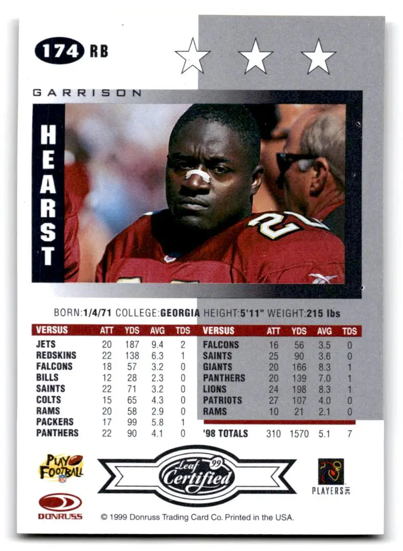1999 Leaf Certified #174 Garrison Hearst - Football Card Single