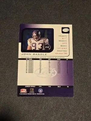 1999 Leaf Rookies & Stars #113 John Randle - Football Card Single
