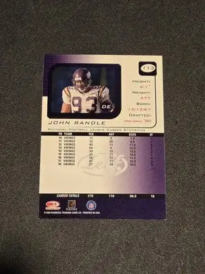 1999 Leaf Rookies & Stars #113 John Randle - Football Card Single