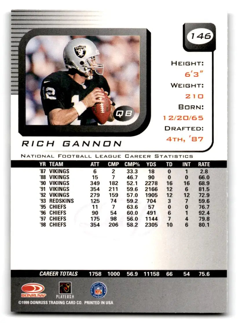 1999 Leaf Rookies & Stars #146 Rich Gannon - Football Card Single