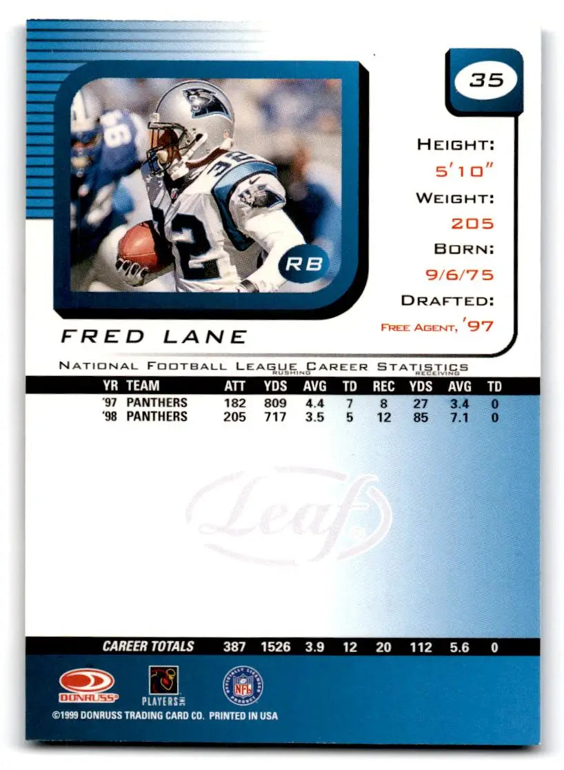 1999 Leaf Rookies & Stars #35 Fred Lane - Football Card Single