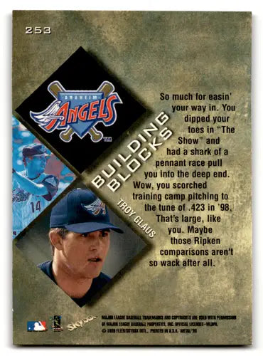 1999 Metal Universe Troy Glaus baseball card with original gloss from Angels ID 59058