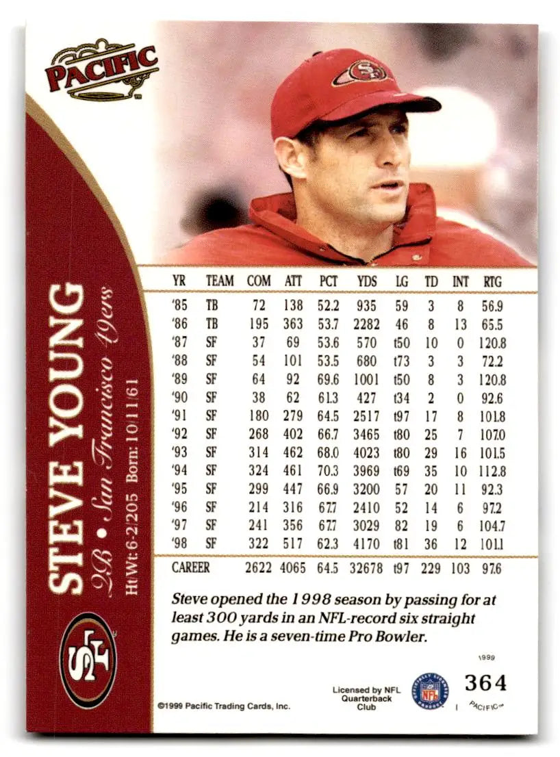 1999 Pacific #364 Steve Young - Football Card Single