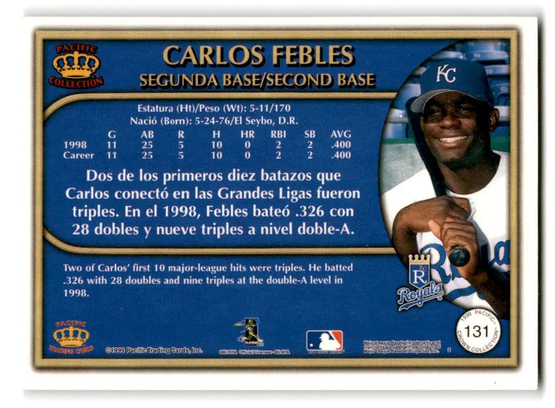 1999 Pacific Crown Collection #131 Carlos Febles - Baseball Card Single