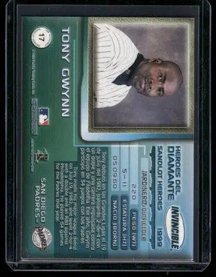 1999 Pacific Invincible Tony Gwynn #17 Baseball - Baseball Card Single