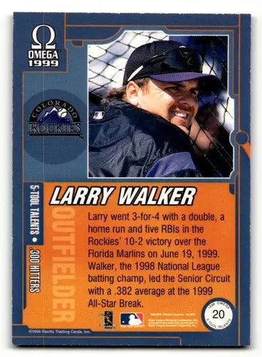 1999 Pacific Omega #20 Larry Walker Colorado Rockies Baseball Cards ID:63278 - Baseball Card Single