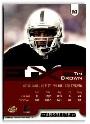 1999 Playoff Absolute EXP #153 Tim Brown - Football Card Single
