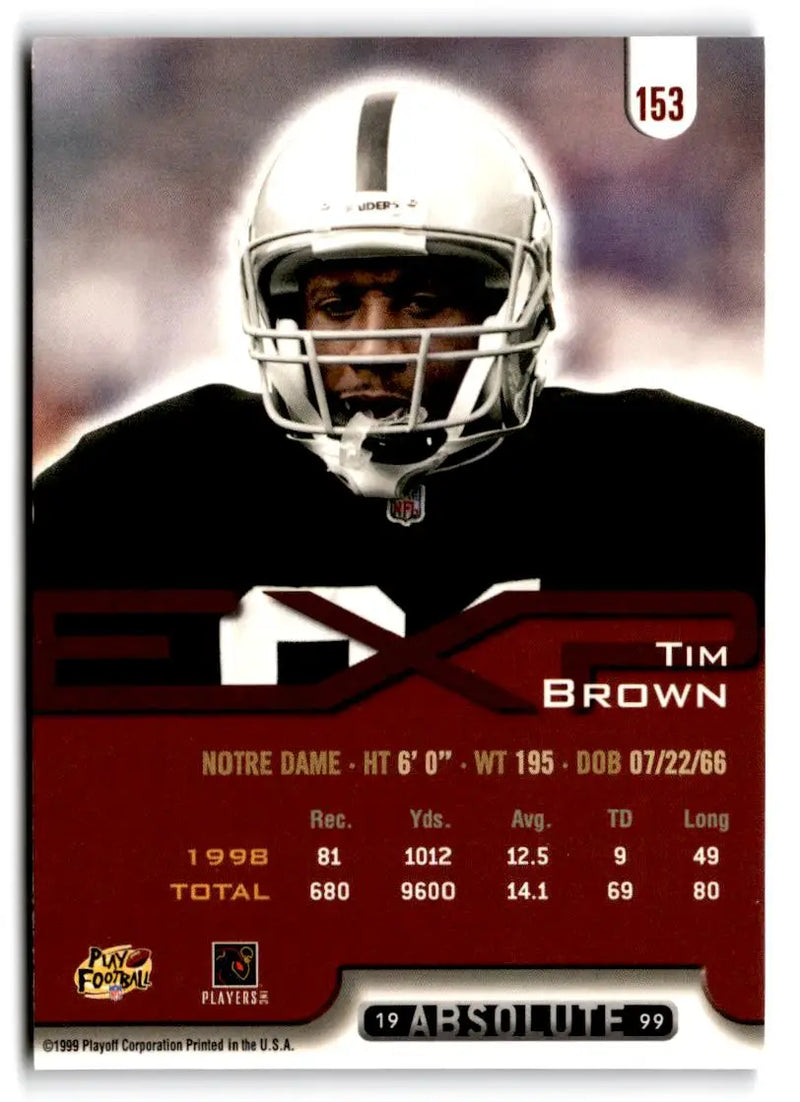 1999 Playoff Absolute EXP #153 Tim Brown - Football Card Single