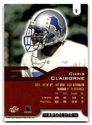 1999 Playoff Absolute EXP #9 Chris Claiborne - Football Card Single