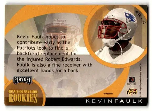 1999 Playoff Absolute EXP #AR14 Kevin Faulk New England Patriots Foo ID:63591 - Football Card Single