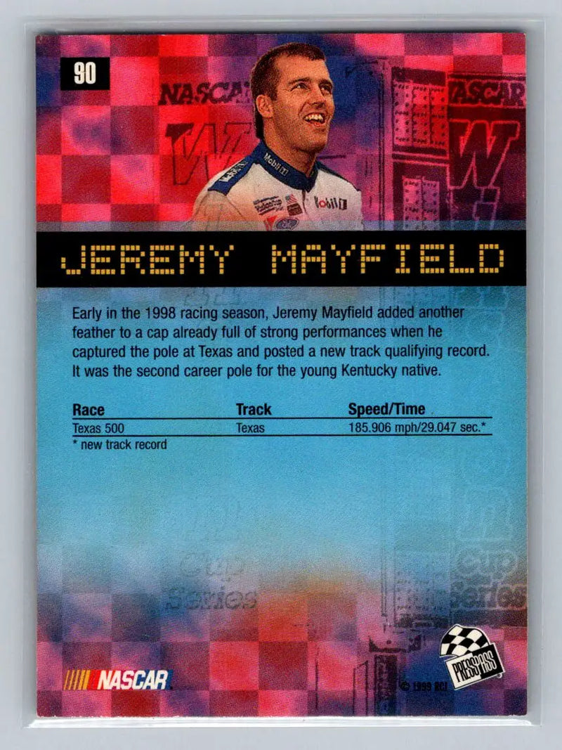 1999 Press Pass #90 Jeremy Mayfield Penske-Kranefuss Racing - Racing Card Single