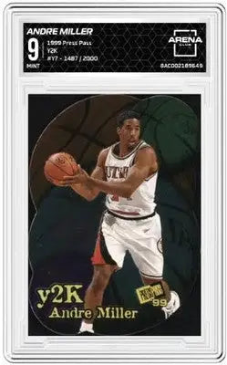 Graded Press Pass Andre Miller 1999 Y2K basketball card in Arena Club condition