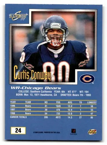 Original gloss Curtis Conway Chicago Bears football card from 1999 Score series