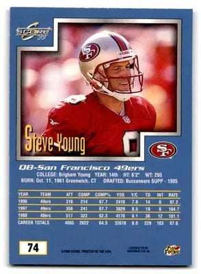 1999 Score #74 Steve Young - Football Card Single
