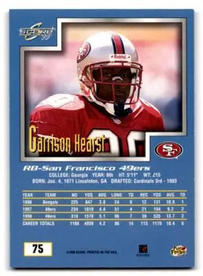 1999 Score #75 Garrison Hearst - Football Card Single