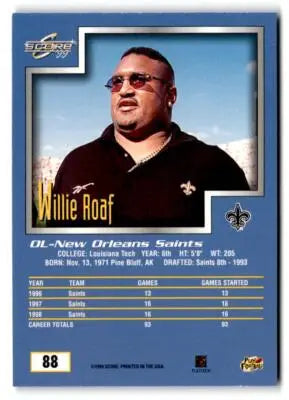 1999 Score #88 Willie Roaf - Football Card Single