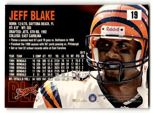 Jeff Blake football card from SkyBox Dominion with original gloss Bengals ID:61618